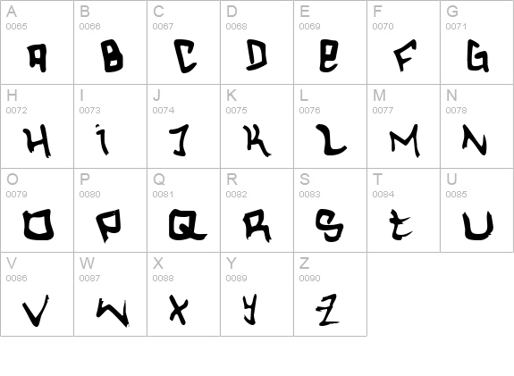 Hardcore uppercase A-Z preview