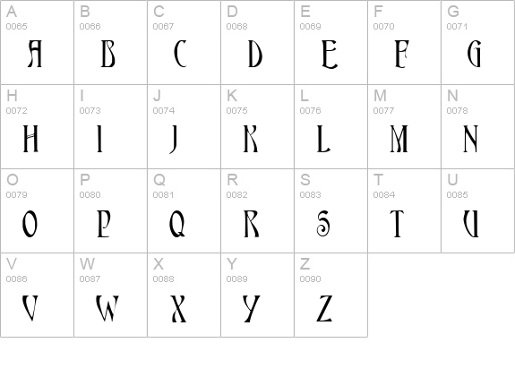 HardinCaps uppercase A-Z preview