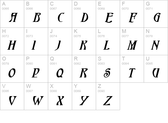 HardinCapsWide Bold Italic uppercase A-Z preview