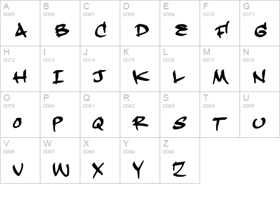 Hardkaze uppercase A-Z preview
