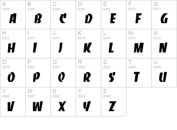 Hardnose  uppercase A-Z preview