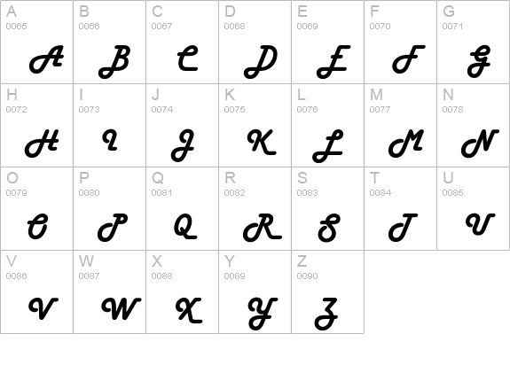 Harlekin uppercase A-Z preview