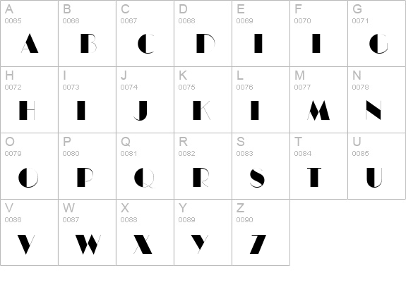 HarlemNights-Regular uppercase A-Z preview