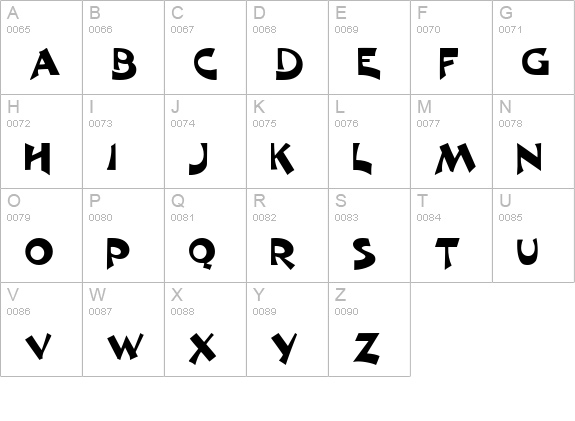 Harlequin uppercase A-Z preview