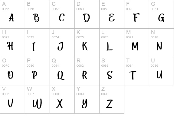 Harley Script uppercase A-Z preview