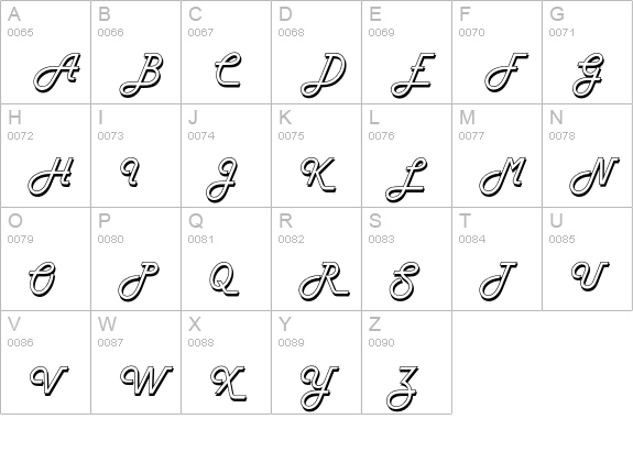 Harlow Std uppercase A-Z preview