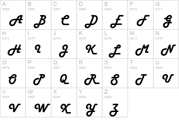 HarlowEF-Solid uppercase A-Z preview