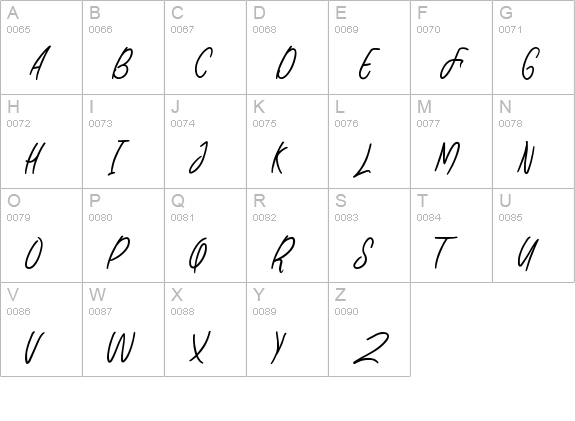 Harmonic Script uppercase A-Z preview