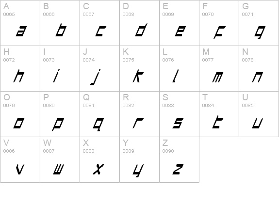 Harrier Condensed Italic uppercase A-Z preview