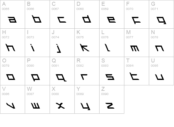 Harrier Leftalic uppercase A-Z preview
