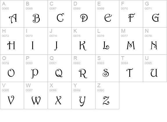 Harrington uppercase A-Z preview