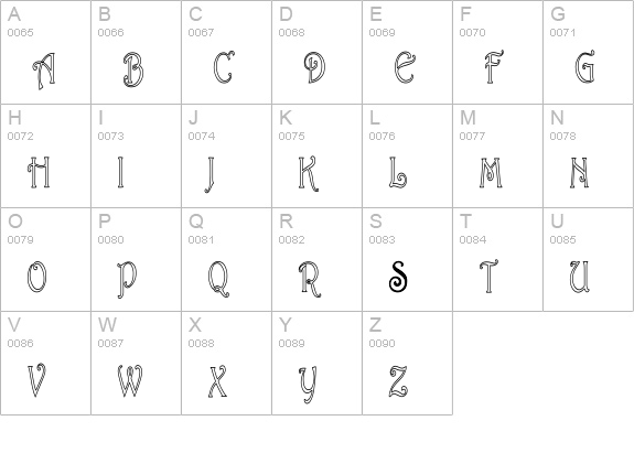 HarringtonHC uppercase A-Z preview