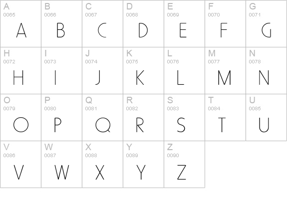 HarryThin uppercase A-Z preview