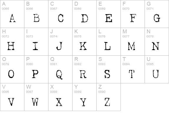 Hartin2 Regular uppercase A-Z preview