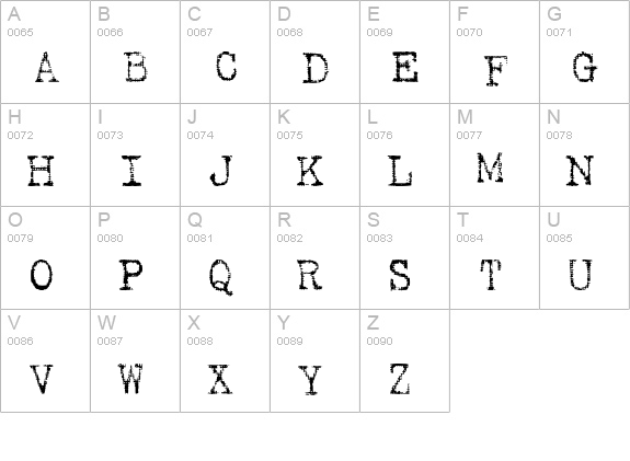 Harting uppercase A-Z preview