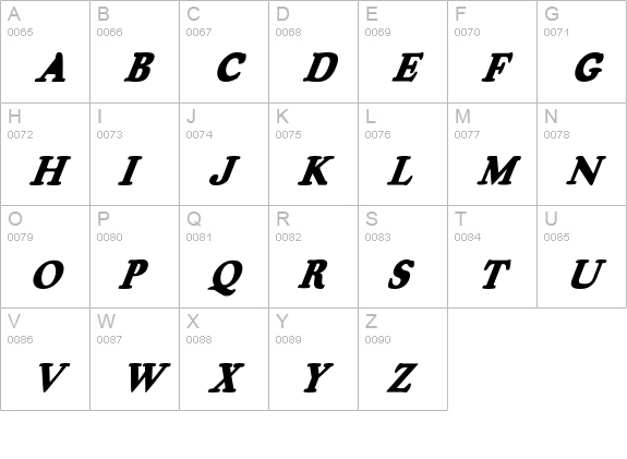 HarveyGrey-Italic uppercase A-Z preview