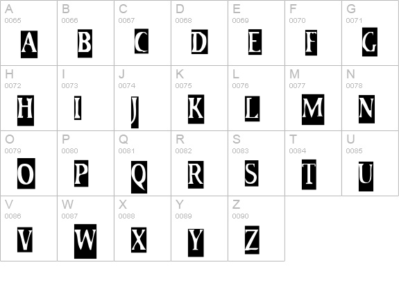 HateNoteExtortionate uppercase A-Z preview