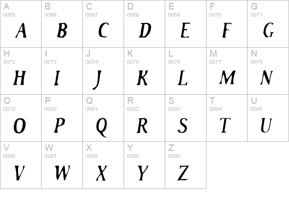 HateNoteItalic uppercase A-Z preview