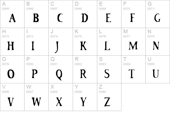 HateNoteSmallCapitals uppercase A-Z preview