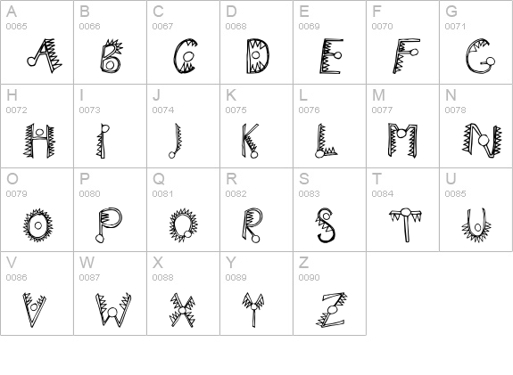 Hathor uppercase A-Z preview