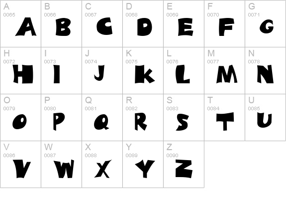 Hattrick uppercase A-Z preview