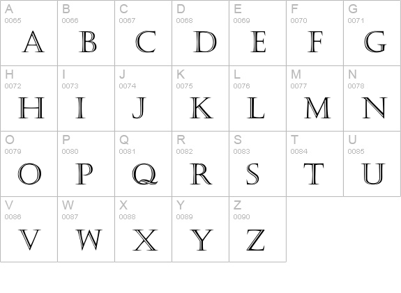 Haute uppercase A-Z preview