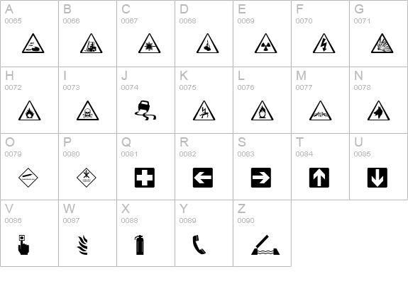 Hazard Regular uppercase A-Z preview