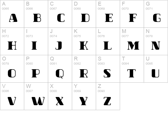 Hazelnut Black uppercase A-Z preview