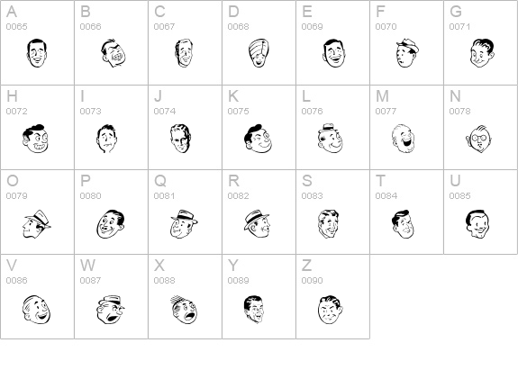 HeadHonchos uppercase A-Z preview