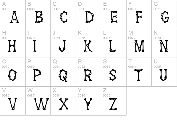 Headhunter uppercase A-Z preview