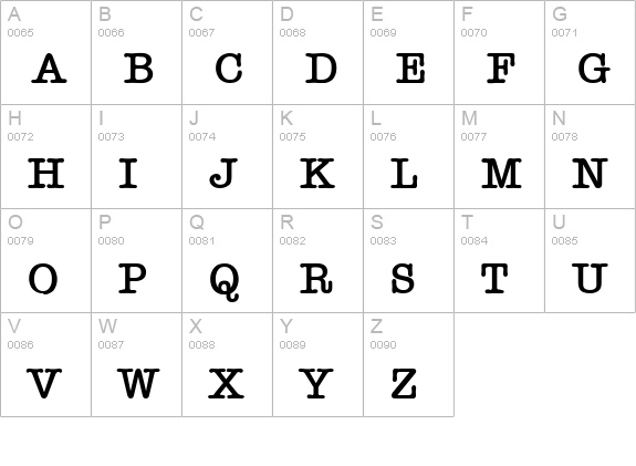 Headline Bold uppercase A-Z preview