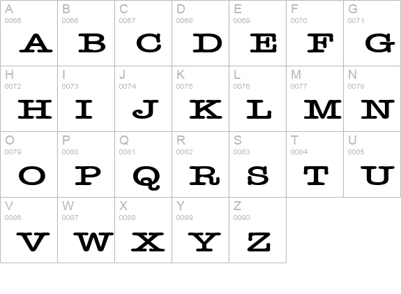 Headline Extended Bold uppercase A-Z preview