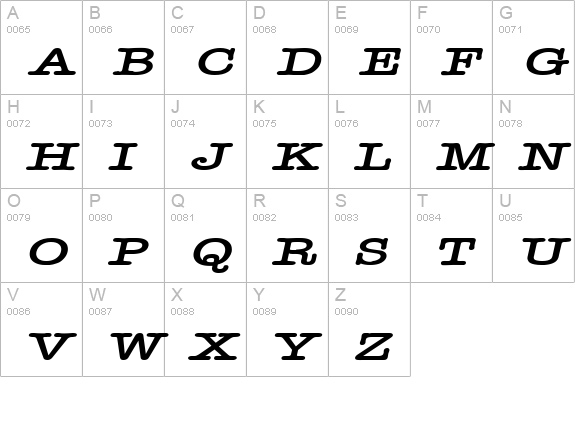 Headline Extended BoldItalic uppercase A-Z preview