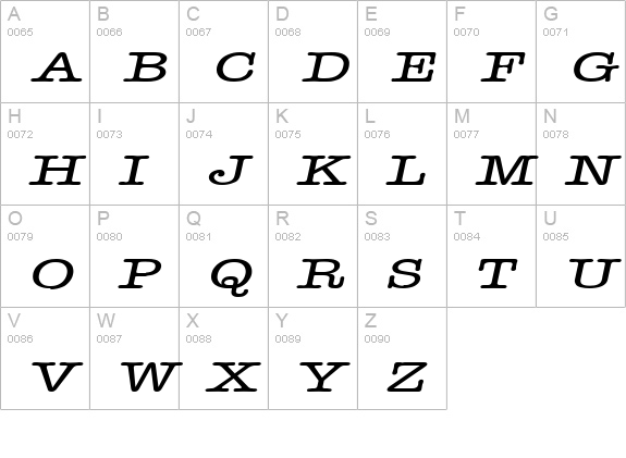 Headline Extended Italic uppercase A-Z preview
