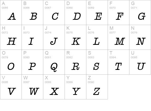 Headline Italic uppercase A-Z preview