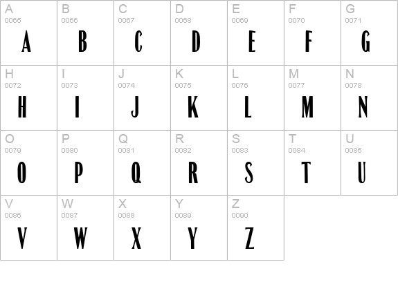 Headline Modified HPLHS uppercase A-Z preview