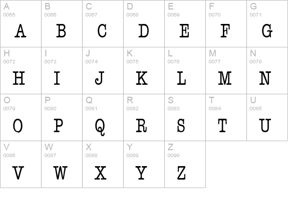 Headline Thin Normal uppercase A-Z preview