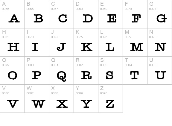 Headline Wide Bold uppercase A-Z preview