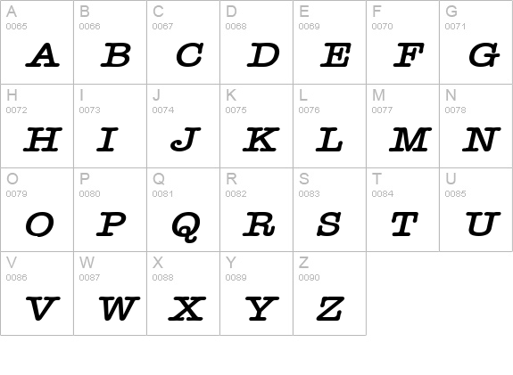 Headline Wide BoldItalic uppercase A-Z preview