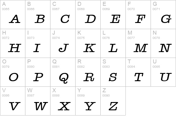 Headline Wide Italic uppercase A-Z preview