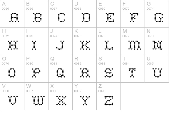 Heart Sweet Heart uppercase A-Z preview