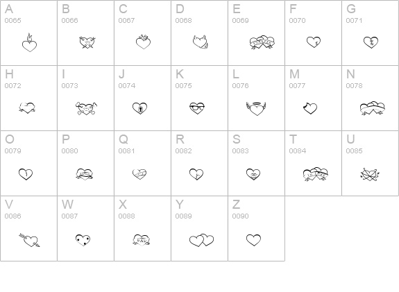 HeartBreaker BTN uppercase A-Z preview
