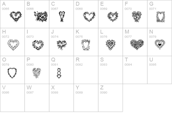 Hearts of Lime uppercase A-Z preview