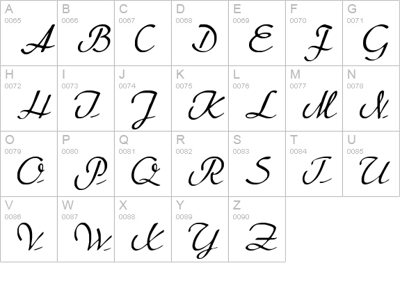 Heather uppercase A-Z preview