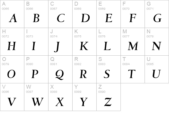 Heatherville  uppercase A-Z preview