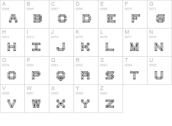 Heavy Bevel (BRK) uppercase A-Z preview