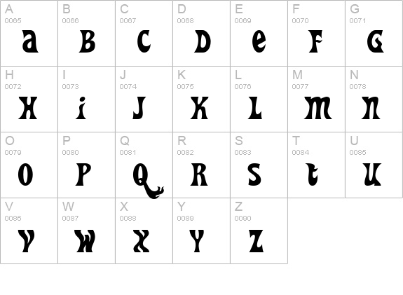 Heavy Heap uppercase A-Z preview