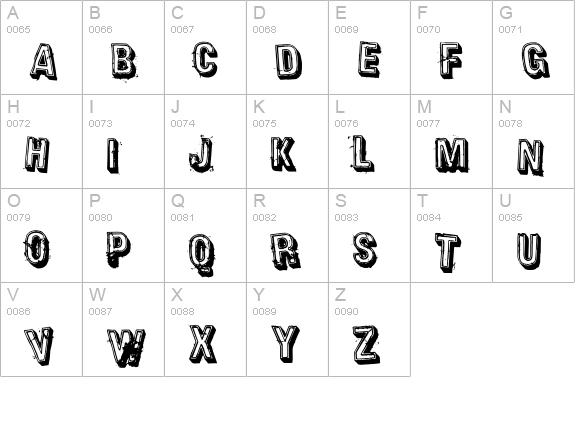 Heavy Rotation uppercase A-Z preview