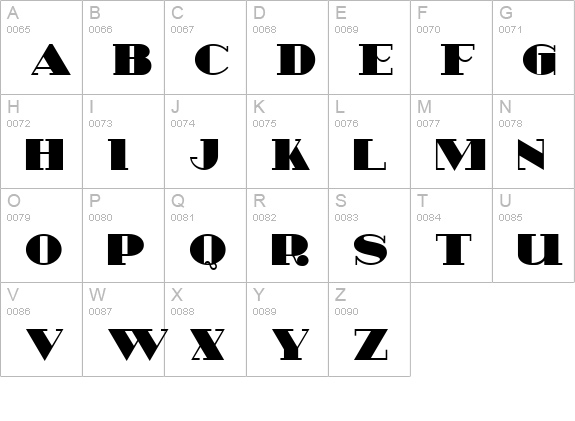 Heavy Tripp NF uppercase A-Z preview