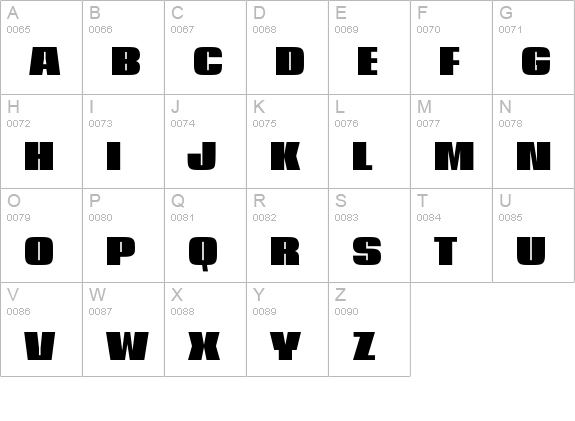 HeavyHeavyFat uppercase A-Z preview